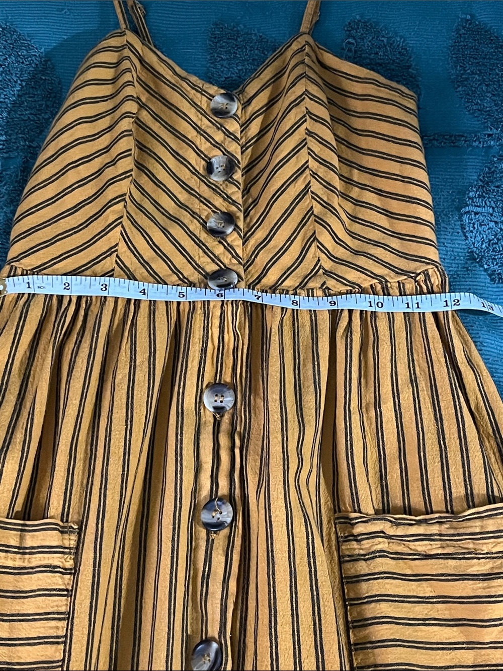 Japna Mustard Yellow Striped Sundress - Picture 11 of 11